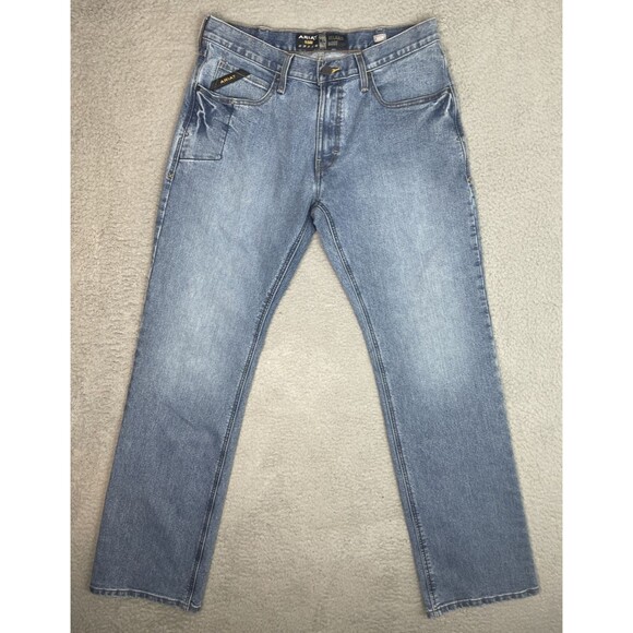Ariat Jeans M4 Rebar Relaxed Bootcut Mens 33x36 Blue Haze Workwear NWOT - Picture 1 of 11